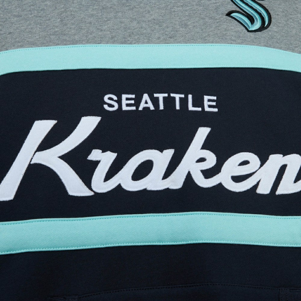 Seattle Kraken Head Coach Pullover Hoodie - Deep Sea Blue/Gray | US 200328535