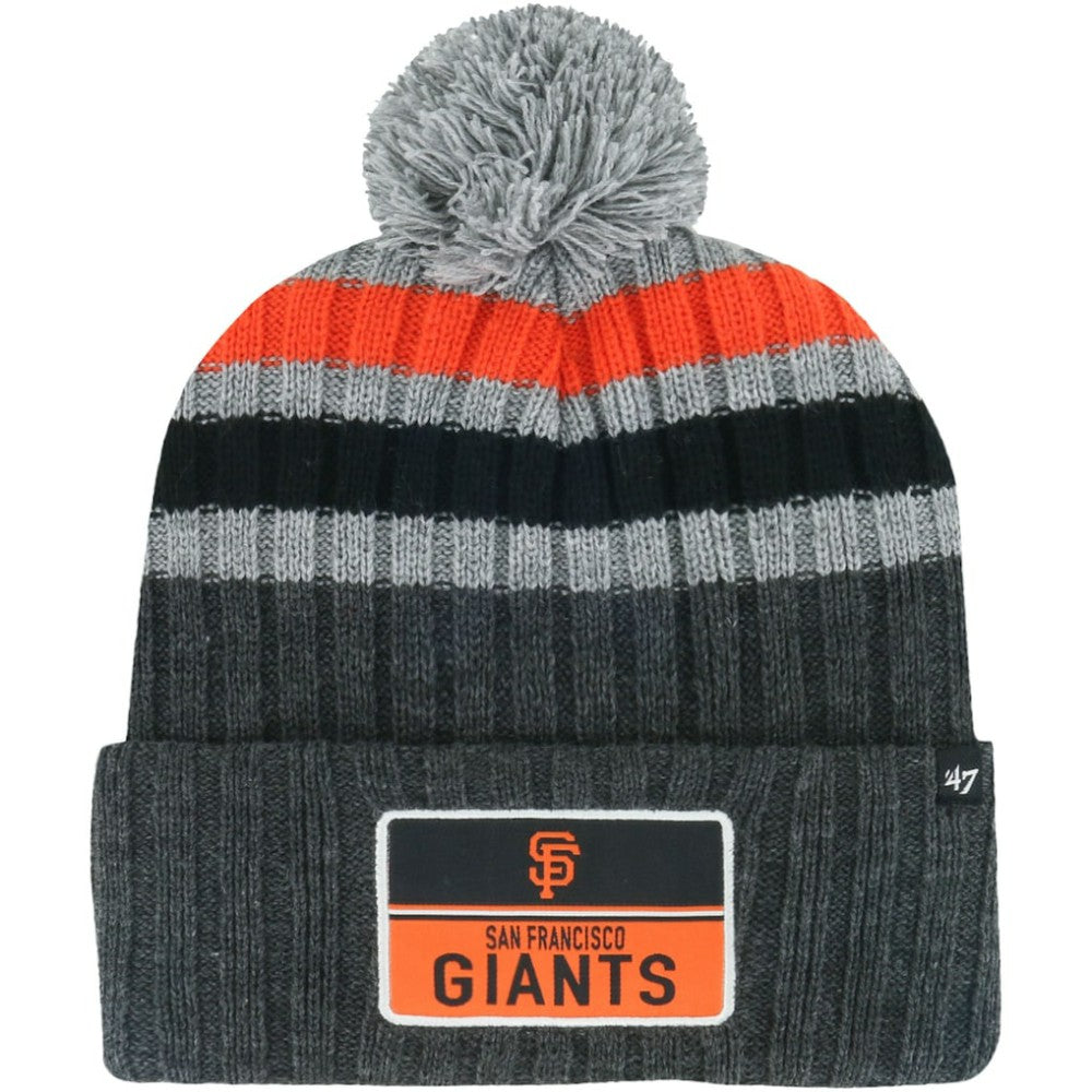 San Francisco Giants '47 Stack Cuffed Knit Hat with Pom - Gray Hats