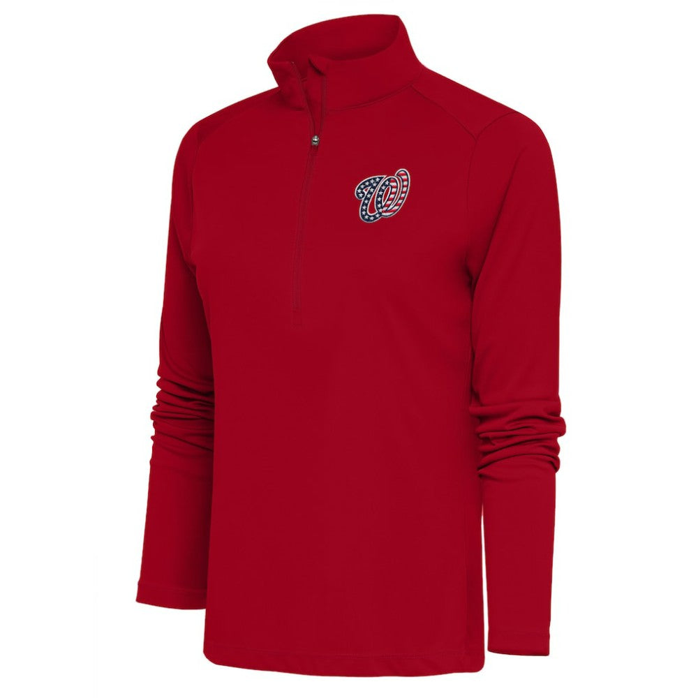 Washington Nationals Antigua Women's Patriotic Tribute Half-Zip Pullover Top - Red Pullover