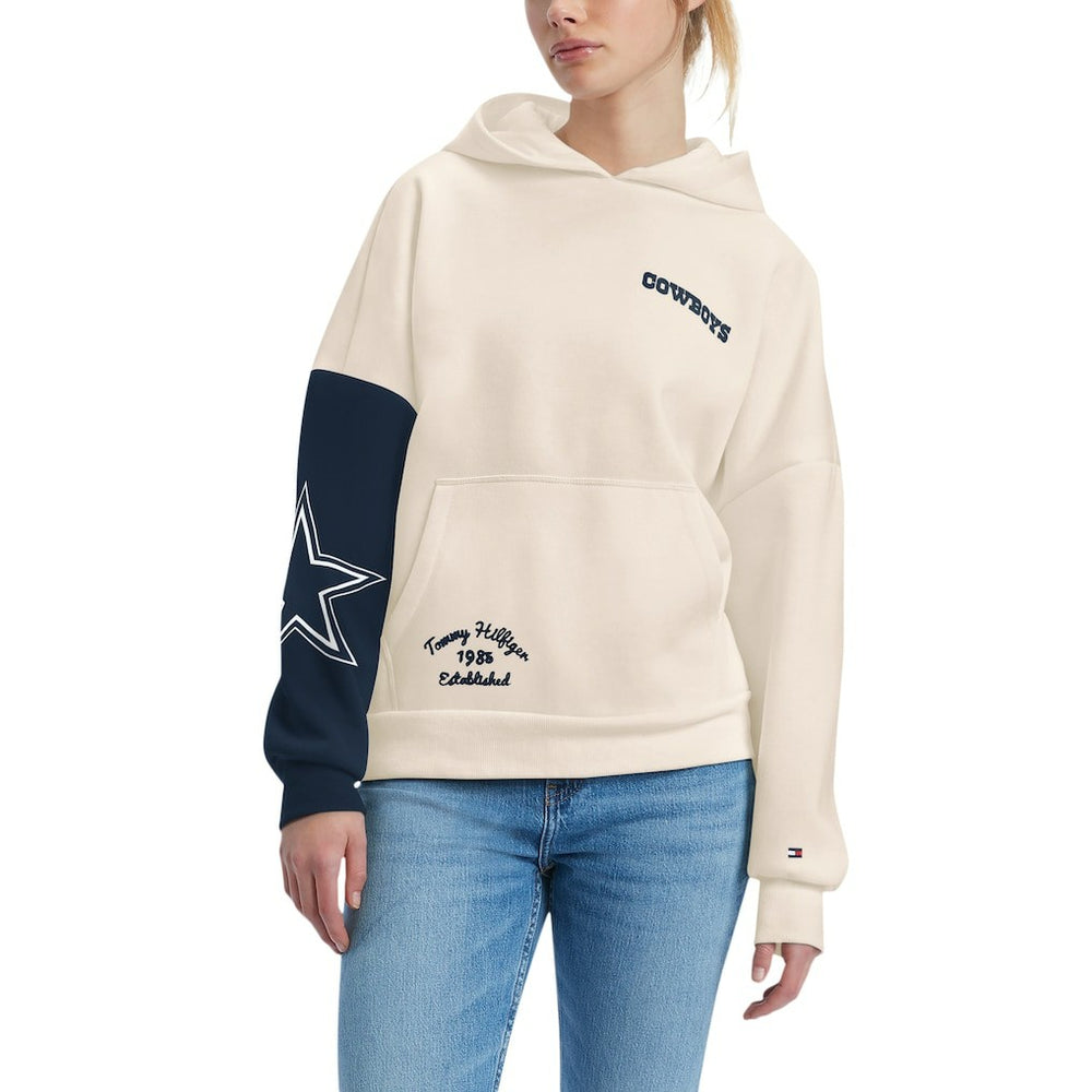 Dallas Cowboys Tommy Hilfiger Women's Harriet Pullover Hoodie - Cream Hoodies