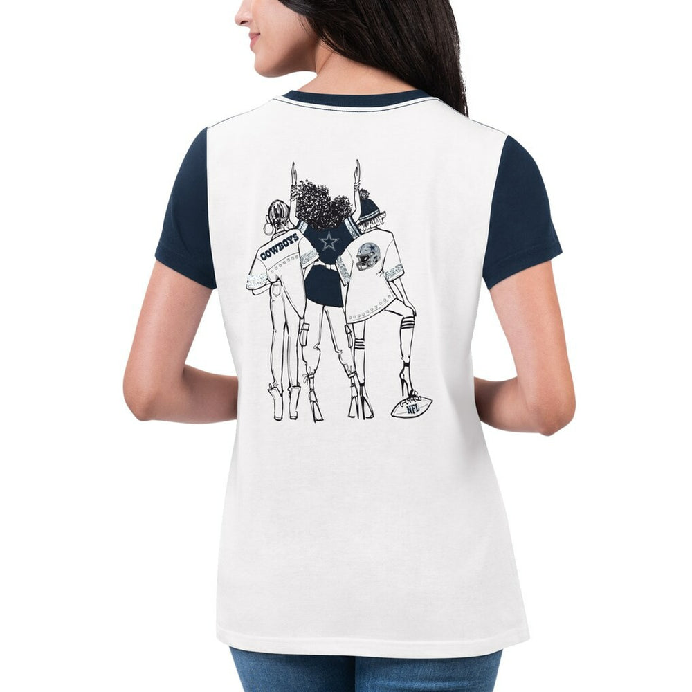 Dallas Cowboys G-III 4Her by Carl Banks Women's Fashion Illustration T-Shirt - White/Navy T-shirts