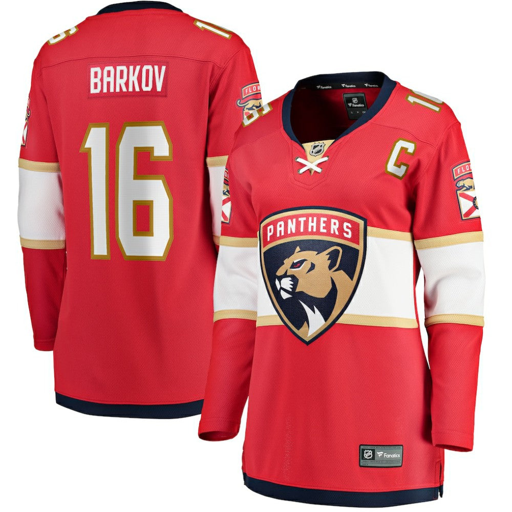 Aleksander Barkov Florida Panthers Fanatics Women's Captain Patch Home Breakaway Player Jersey - Red | US 200340953