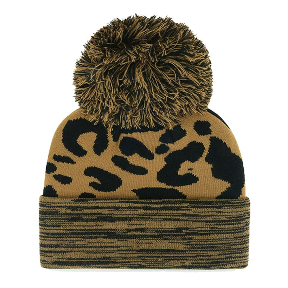 Washington Nationals '47 Women's Leopard Rosette Cuffed Knit Hat with Pom Hats