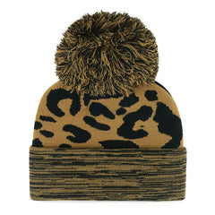 Washington Nationals '47 Women's Leopard Rosette Cuffed Knit Hat with Pom Hats