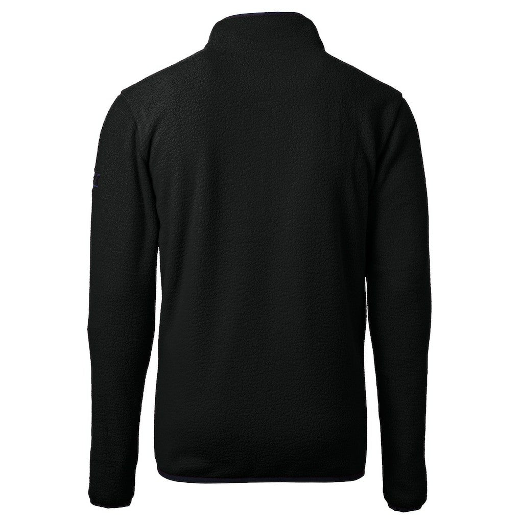 Philadelphia Eagles Cutter & Buck Gridiron Classics Big & Tall Cascade Eco Sherpa Fleece Quarter-Zip Pullover Jacket - Black Pullover