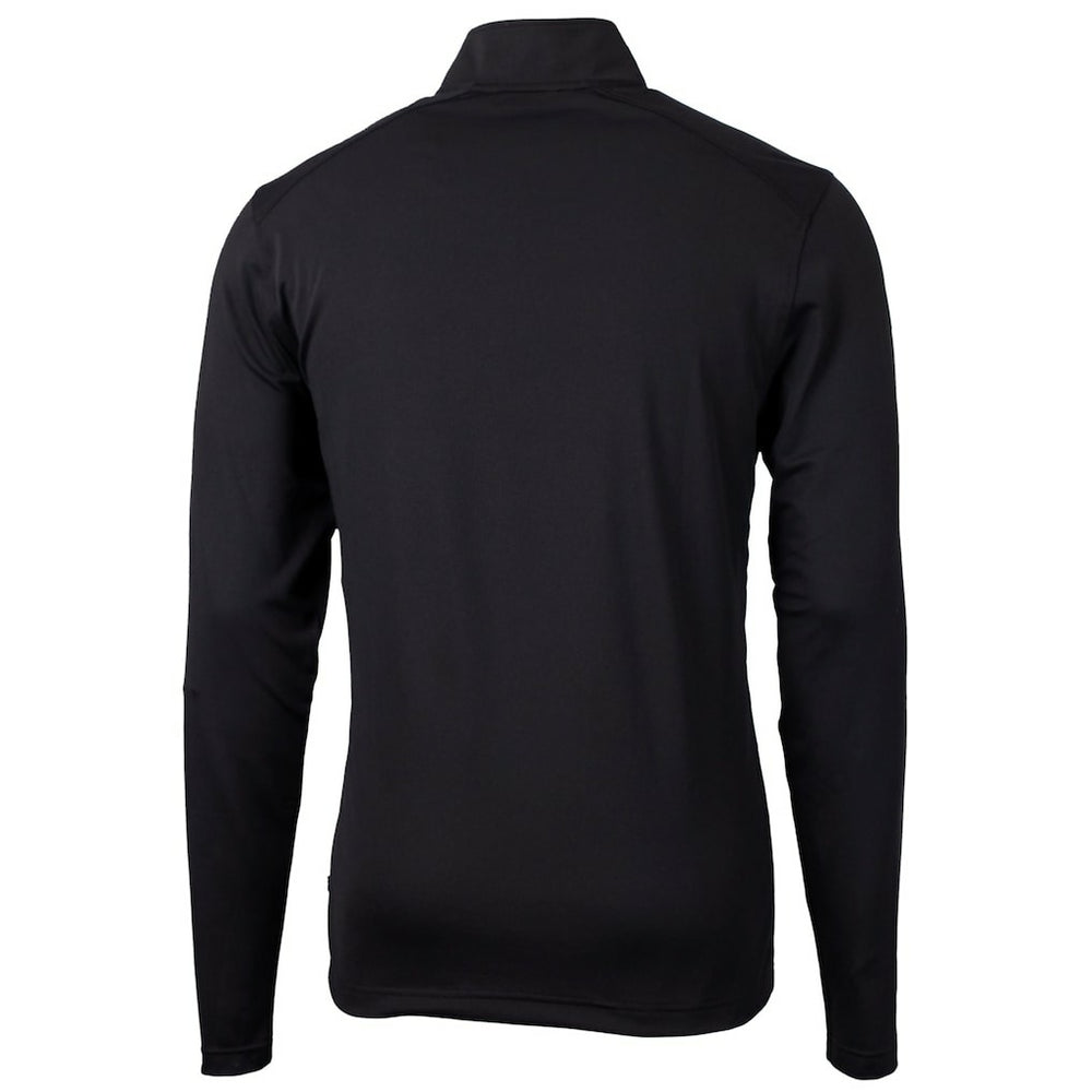 Philadelphia Eagles Cutter & Buck Gridiron Classics Big & Tall Virtue Eco Pique Recycled Quarter-Zip Pullover Top - Black Pullover