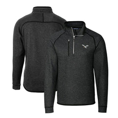 Philadelphia Eagles Cutter & Buck Gridiron Classics Big & Tall Mainsail Sweater-Knit Half-Zip Pullover Jacket - Heather Gray Pullover