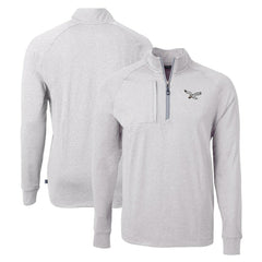 Philadelphia Eagles Cutter & Buck Gridiron Classics Big & Tall Adapt Eco Knit Heather Quarter-Zip Pullover Top - Heather Gray Pullover