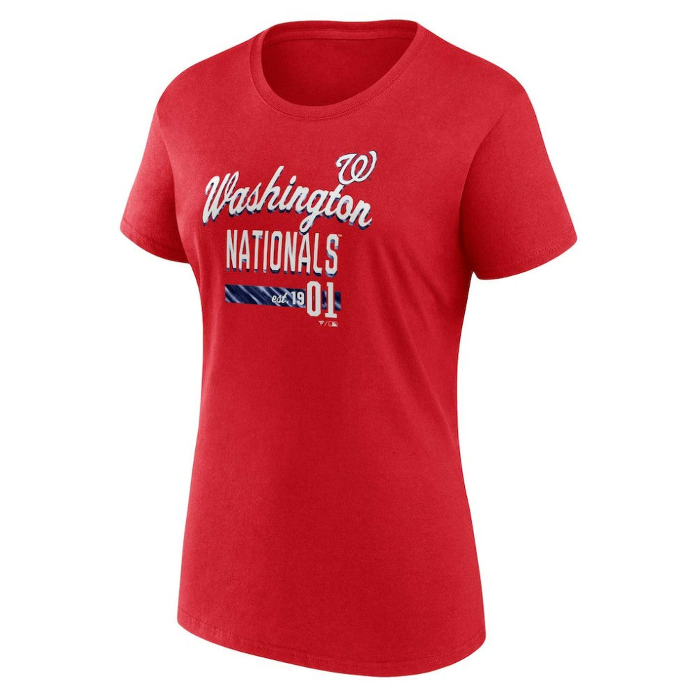 Washington Nationals Fanatics Women's Logo Fitted T-Shirt - Red T-shirts