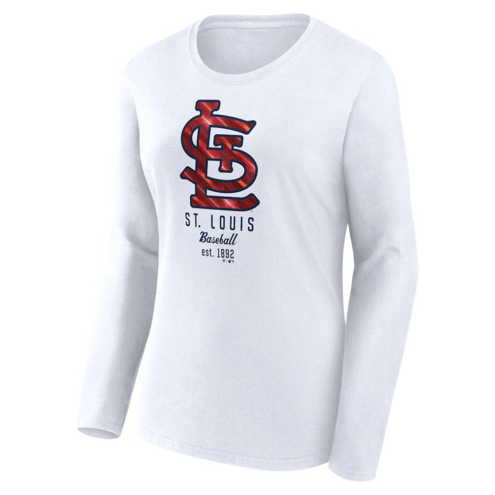 St. Louis Cardinals Fanatics Women's Lightweight Fitted Long Sleeve T-Shirt - White T-shirts