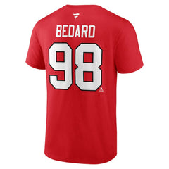 Connor Bedard Chicago Blackhawks Fanatics Authentic Stack Name & Number T-Shirt - Red | US 200351239