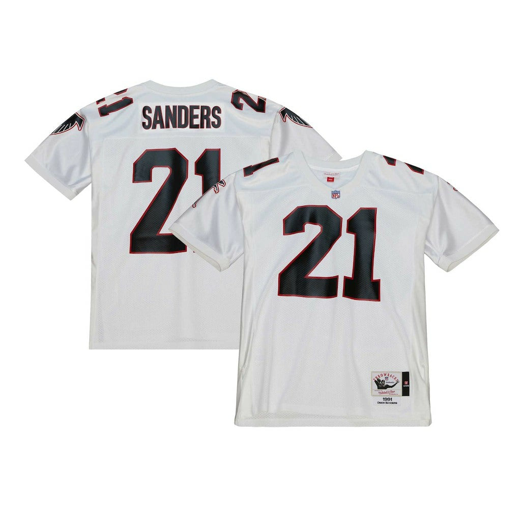 Deion Sanders Atlanta Falcons 1991 Authentic Throwback Retired Player Jersey - White Jerseys