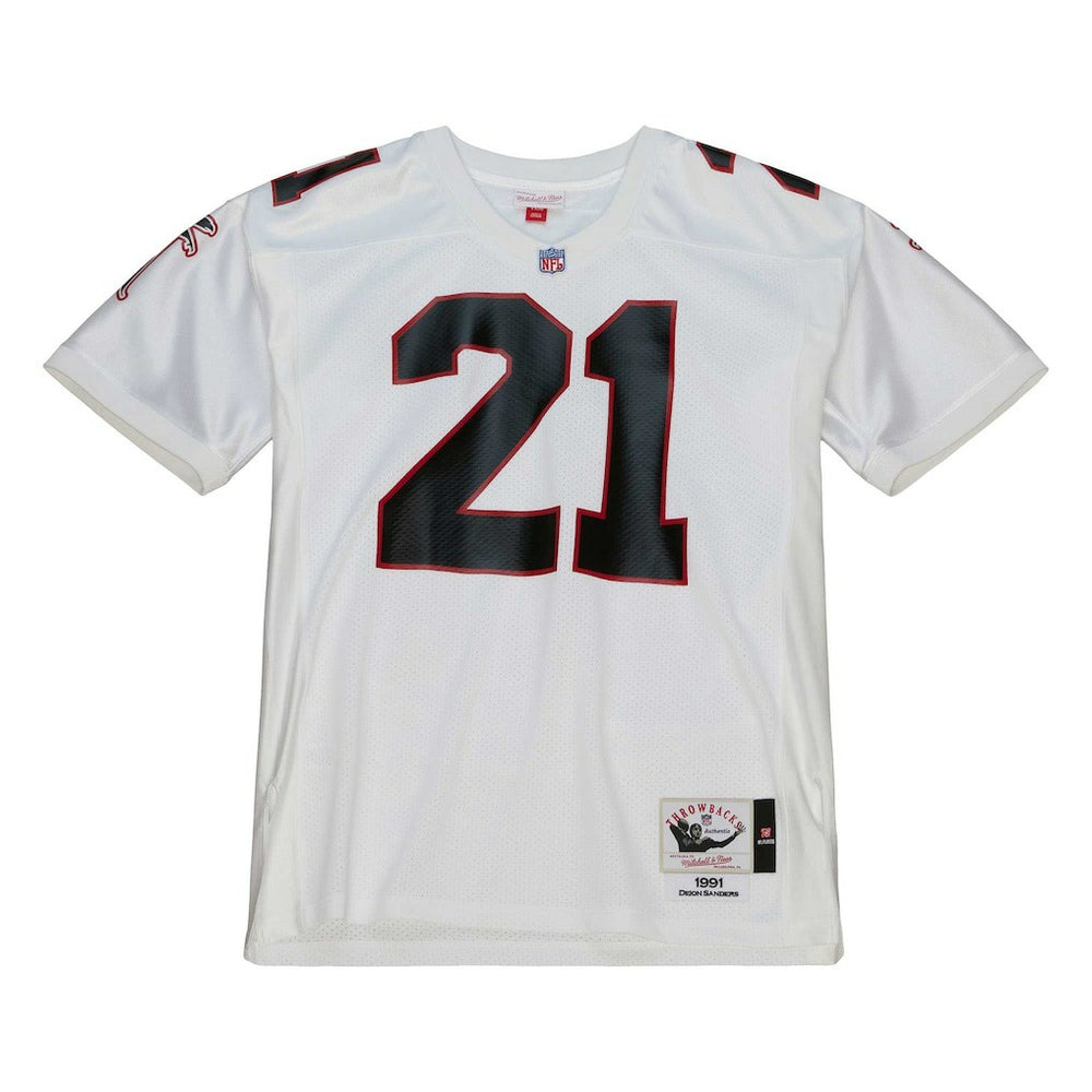 Deion Sanders Atlanta Falcons 1991 Authentic Throwback Retired Player Jersey - White Jerseys