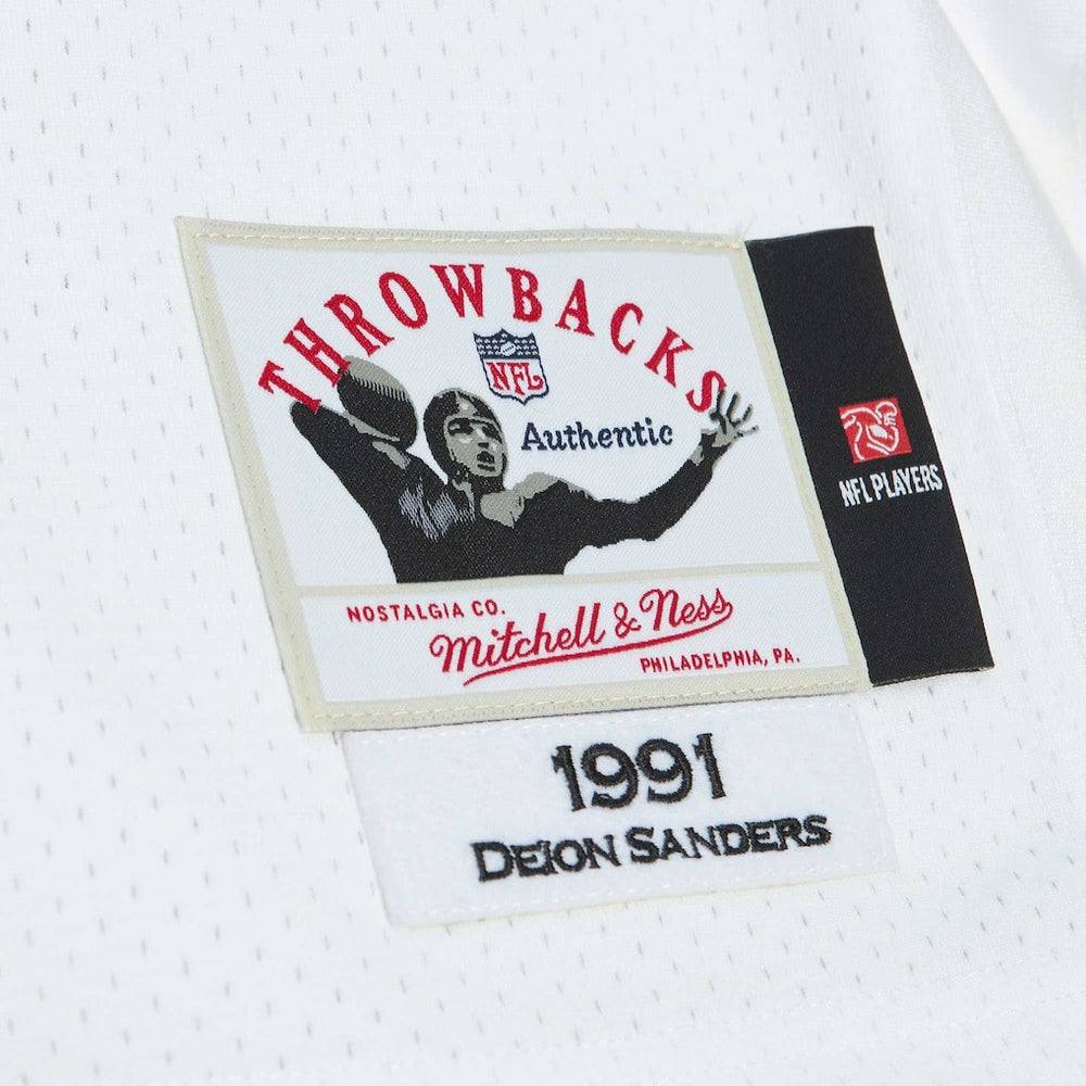 Deion Sanders Atlanta Falcons 1991 Authentic Throwback Retired Player Jersey - White Jerseys