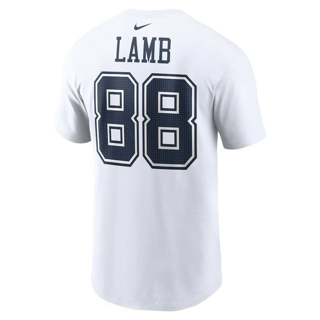 CeeDee Lamb Dallas Cowboys Player Name & Number T-Shirt - White T-shirts
