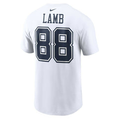 CeeDee Lamb Dallas Cowboys Player Name & Number T-Shirt - White T-shirts