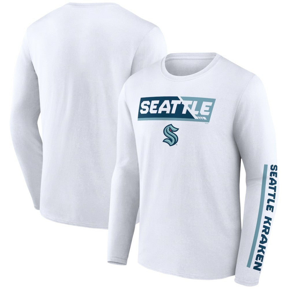 Seattle Kraken Fanatics Breakaway Combo Long Sleeve T-Shirt - White | US 200351804