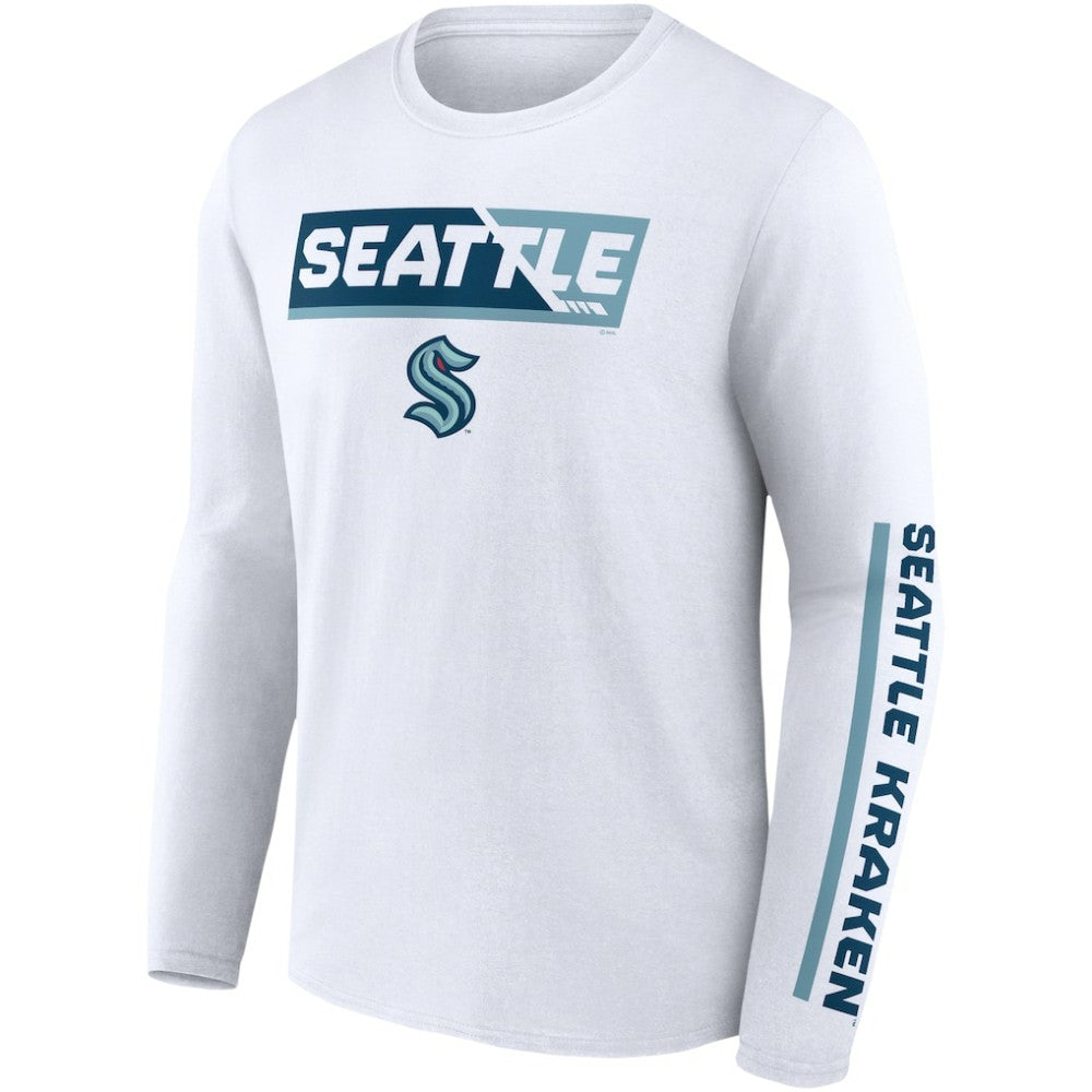 Seattle Kraken Fanatics Breakaway Combo Long Sleeve T-Shirt - White | US 200351804