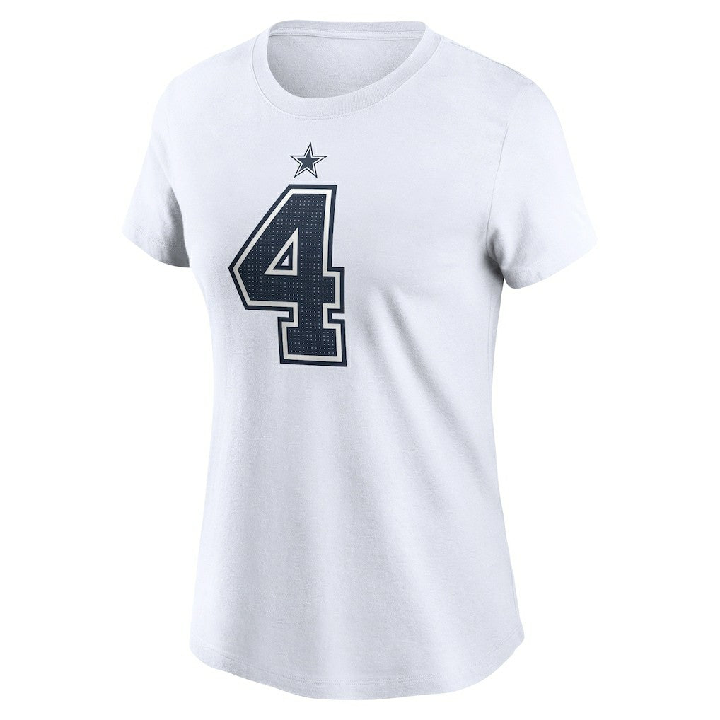 Dak Prescott Dallas Cowboys Women's Player Name & Number T-Shirt - White T-shirts