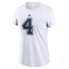 Dak Prescott Dallas Cowboys Women's Player Name & Number T-Shirt - White T-shirts