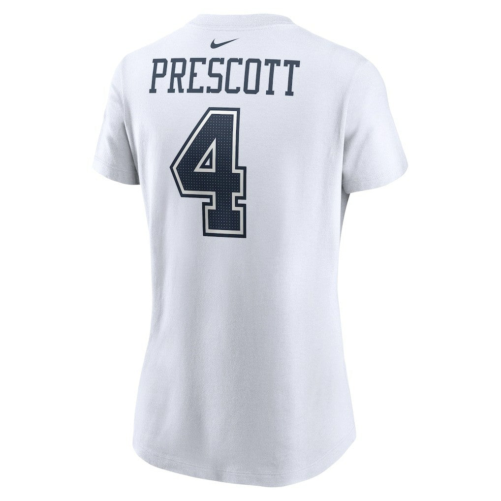 Dak Prescott Dallas Cowboys Women's Player Name & Number T-Shirt - White T-shirts