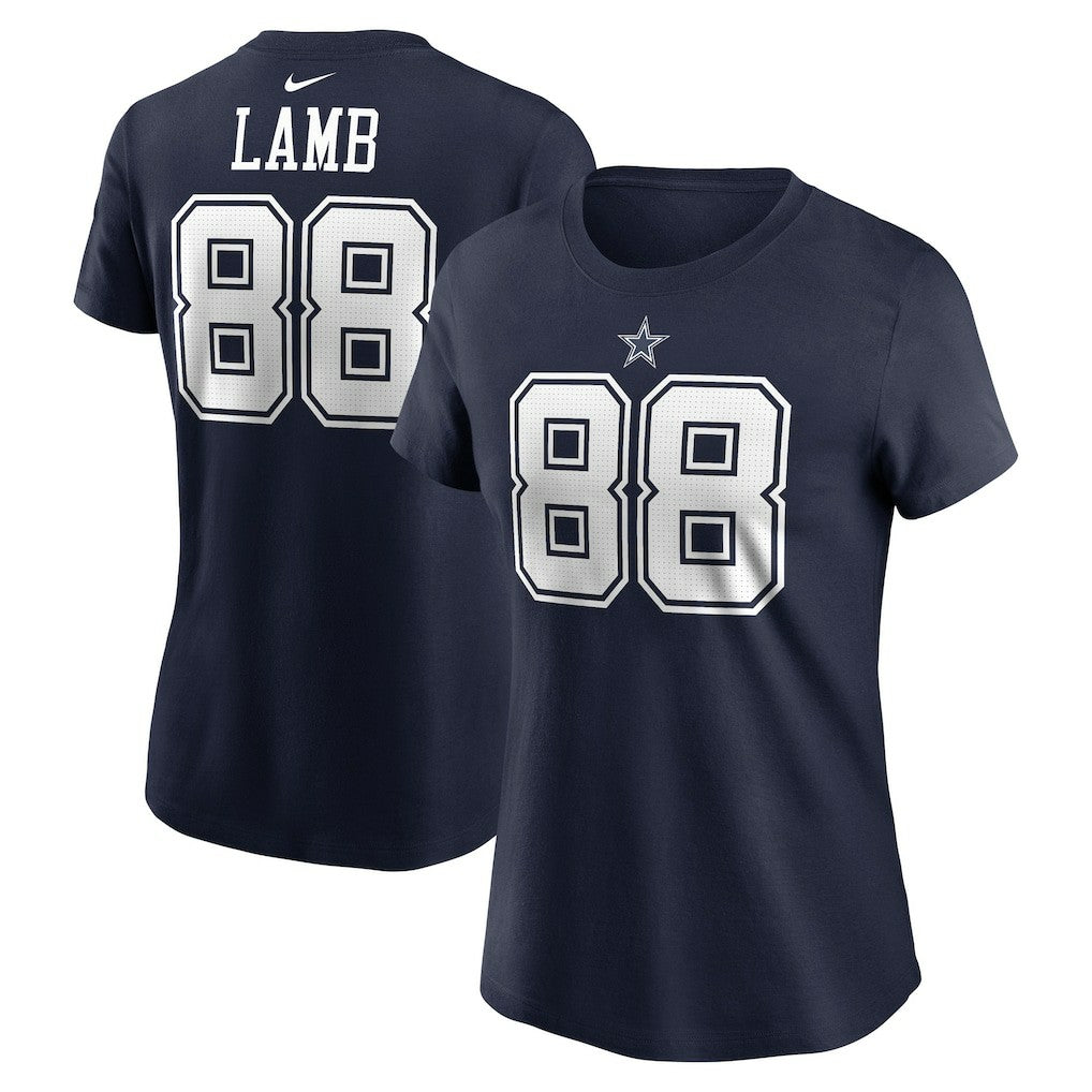 CeeDee Lamb Dallas Cowboys Women's Player Name & Number T-Shirt - Navy T-shirts