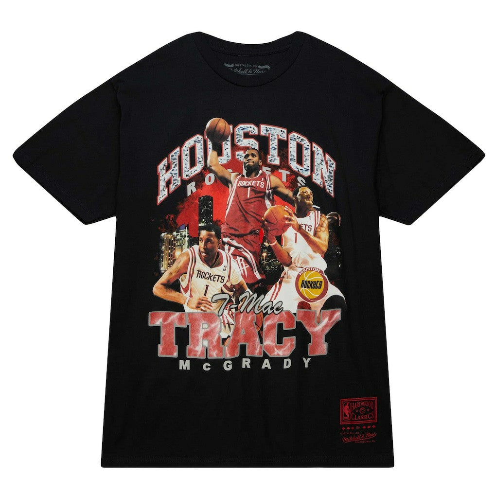 Tracy McGrady Houston Rockets Hardwood Classics Bling Concert Player T-Shirt Black - Mitchell & Ness