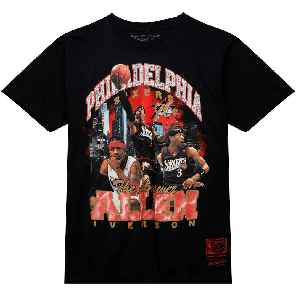 Allen Iverson Philadelphia 76ers Hardwood Classics Bling Concert Player T-Shirt Black - Mitchell & Ness
