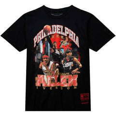 Allen Iverson Philadelphia 76ers Hardwood Classics Bling Concert Player T-Shirt Black - Mitchell & Ness