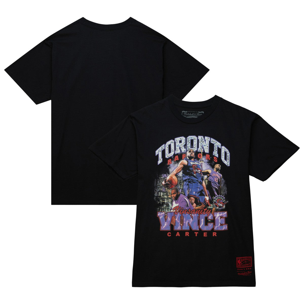 Vince Carter Toronto Raptors Hardwood Classics Bling Concert Player T-Shirt Black - Mitchell & Ness