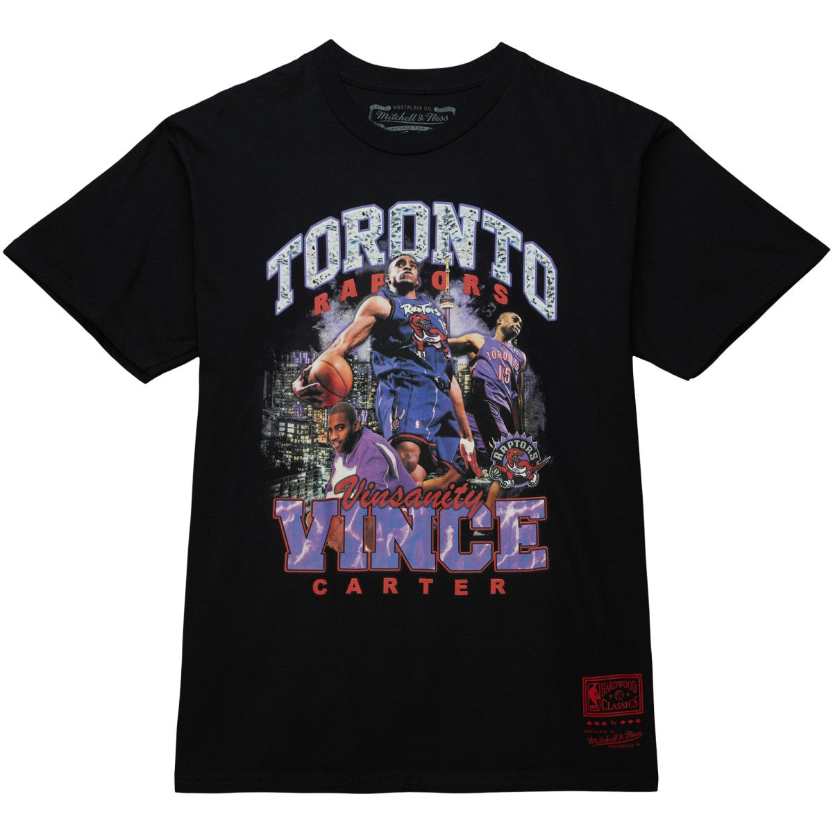 Vince Carter Toronto Raptors Hardwood Classics Bling Concert Player T-Shirt Black - Mitchell & Ness