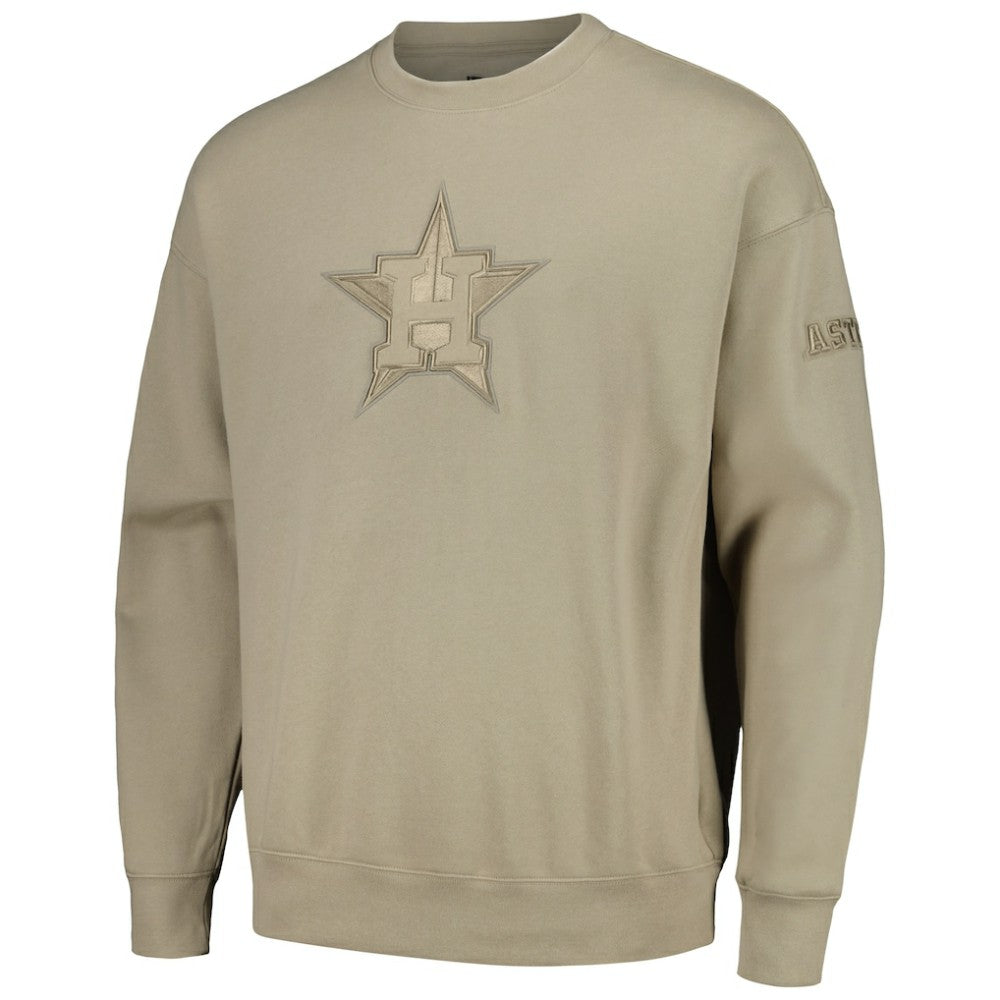 Houston Astros Pro Standard Neutral Drop Shoulder Pullover Sweatshirt - Pewter Pullover