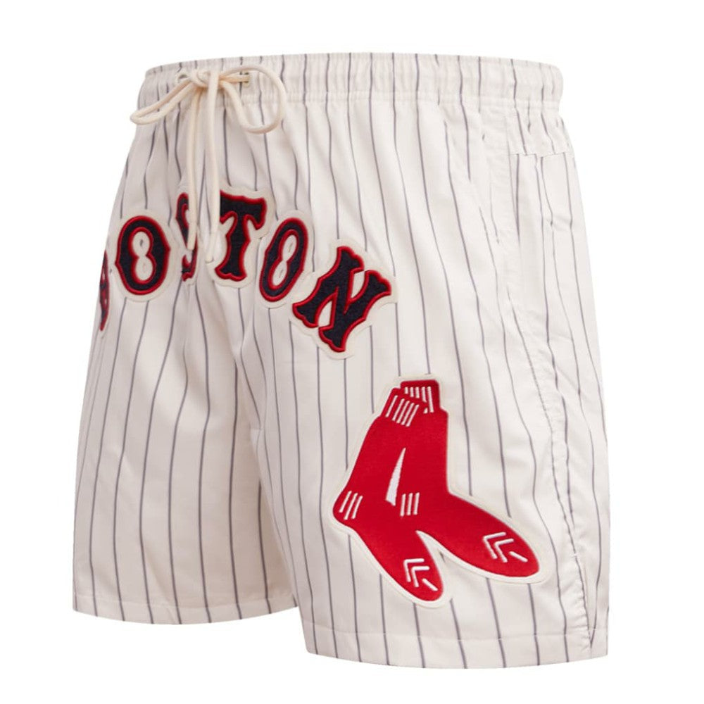 Boston Red Sox Pro Standard Pinstripe Retro Classic Woven Shorts - Cream Shorts