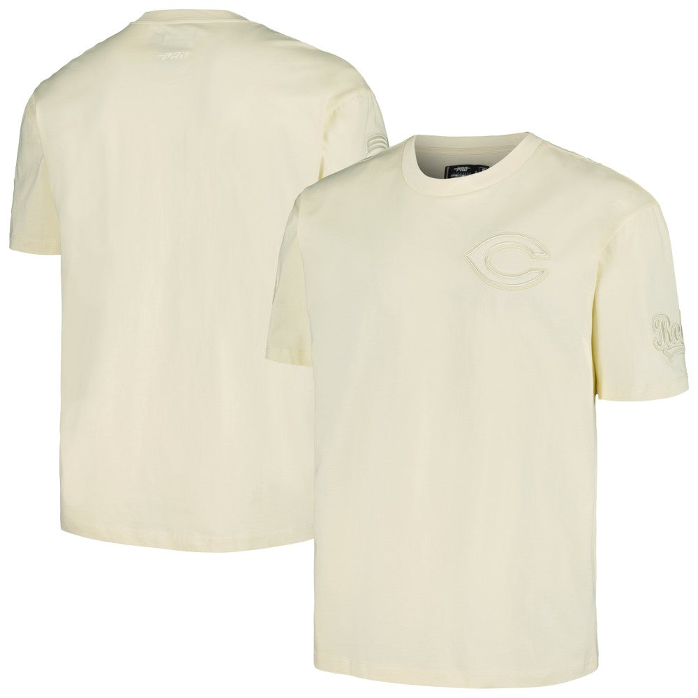 Cincinnati Reds Pro Standard Oversized Neutral CJ Dropped Shoulders T-Shirt - Cream T-shirts