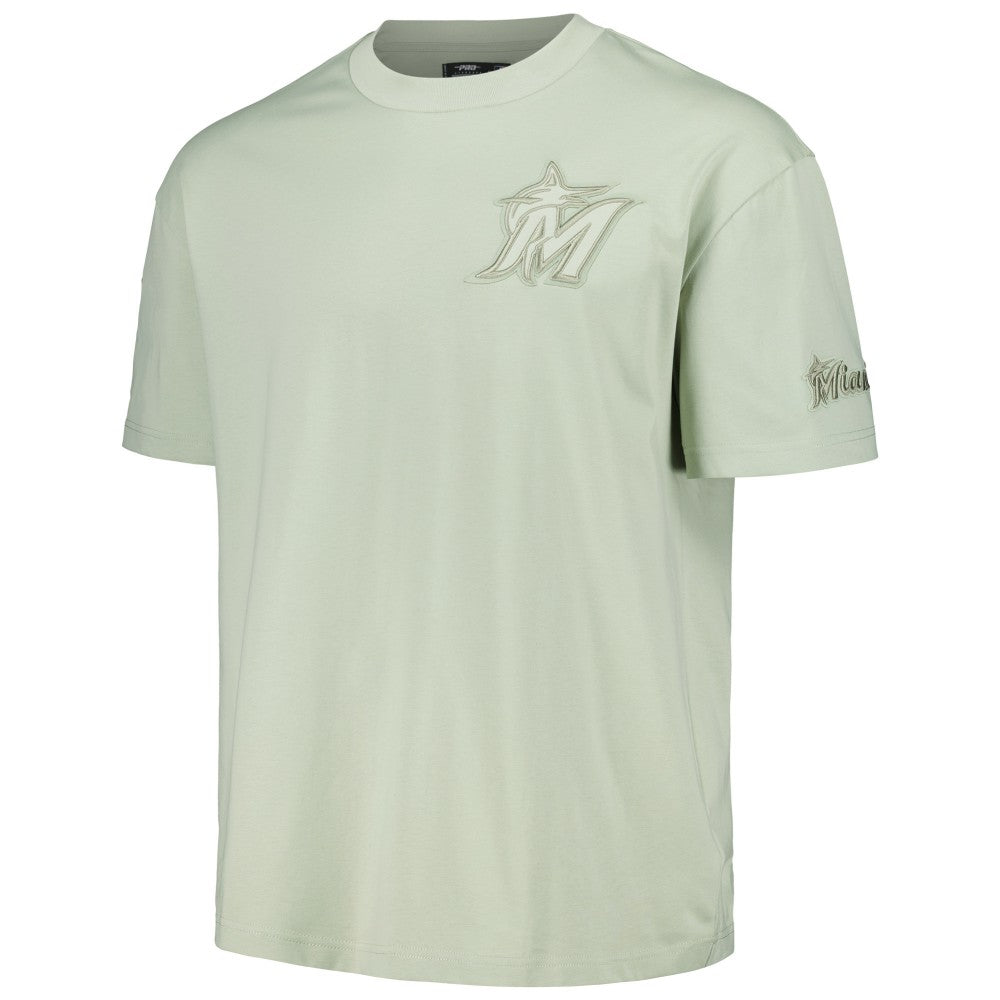 Miami Marlins Pro Standard Oversized Neutral CJ Dropped Shoulders T-Shirt - Mint T-shirts