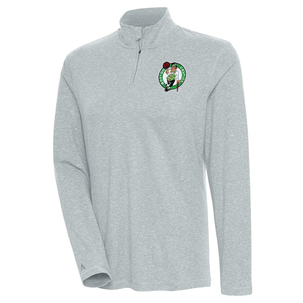 Boston Celtics Antigua Women's Confront Quarter-Zip Pullover Top Heather Gray outlet