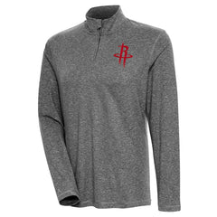 Houston Rockets Antigua Women's Confront Quarter-Zip Pullover Top Heather Black