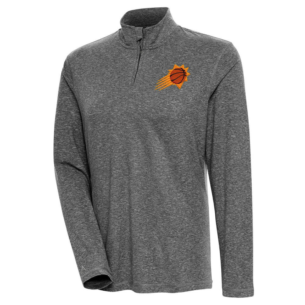 Phoenix Suns Antigua Women's Confront Quarter-Zip Pullover Top Heather Black