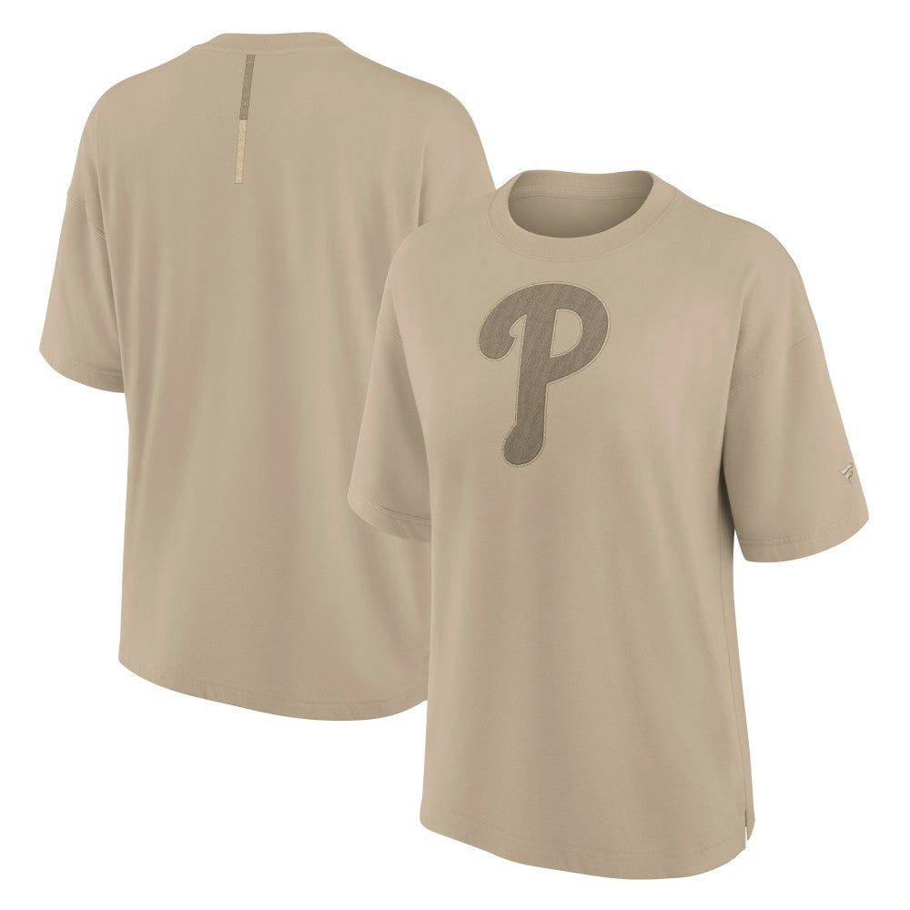 Philadelphia Phillies Fanatics Women's Oversized Elements T-Shirt - Khaki T-shirts