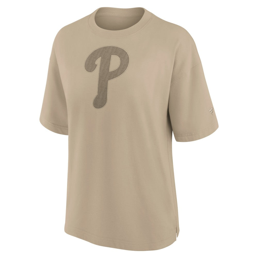 Philadelphia Phillies Fanatics Women's Oversized Elements T-Shirt - Khaki T-shirts