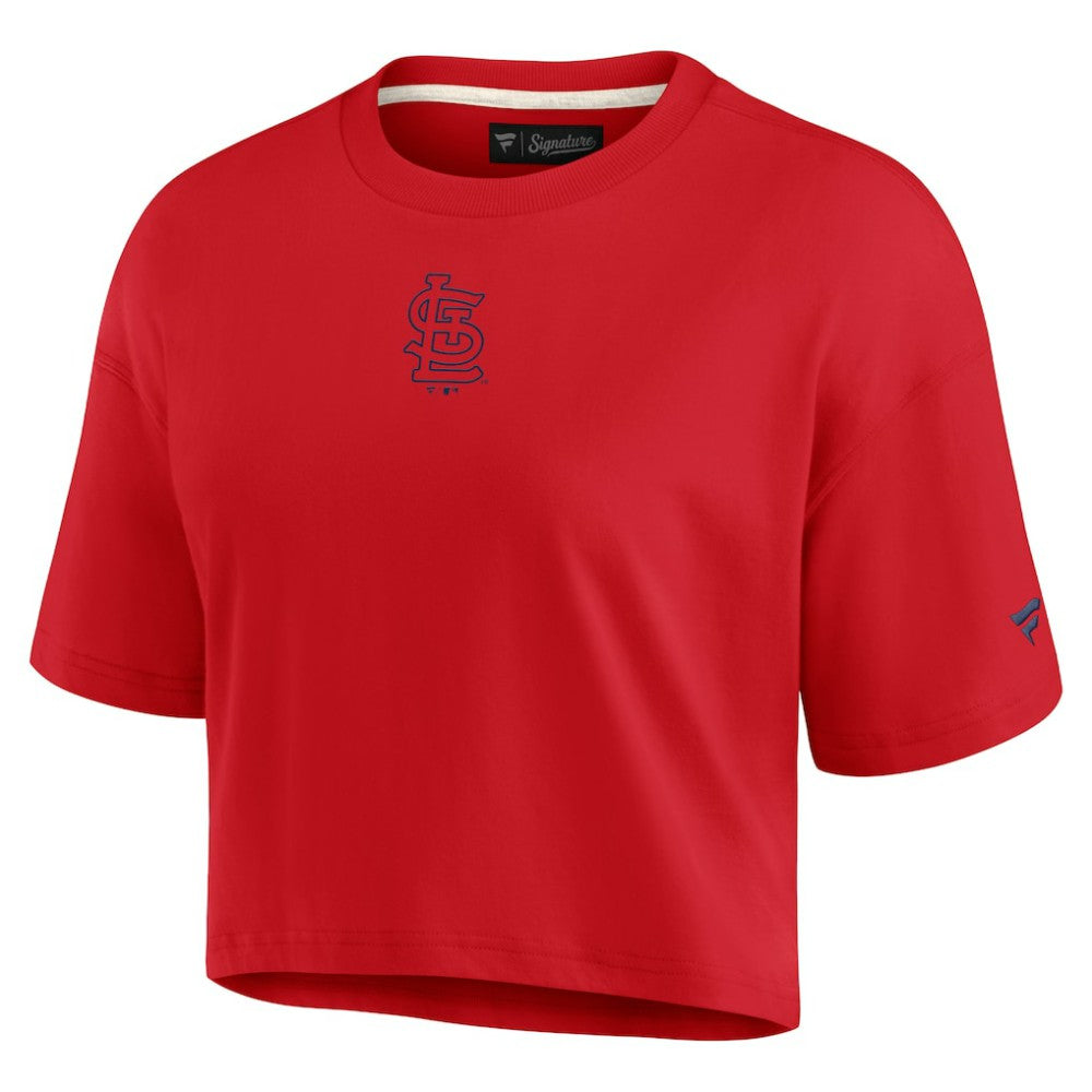 St. Louis Cardinals Fanatics Women's Elements Super Soft Boxy Cropped T-Shirt - Red T-shirts