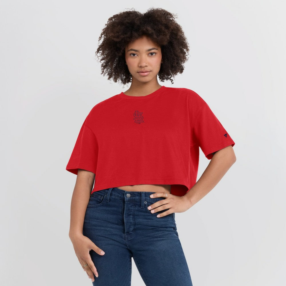 St. Louis Cardinals Fanatics Women's Elements Super Soft Boxy Cropped T-Shirt - Red T-shirts