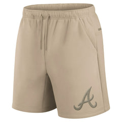 Atlanta Braves Fanatics Unisex Elements Super Soft Fleece Shorts - Khaki Shorts