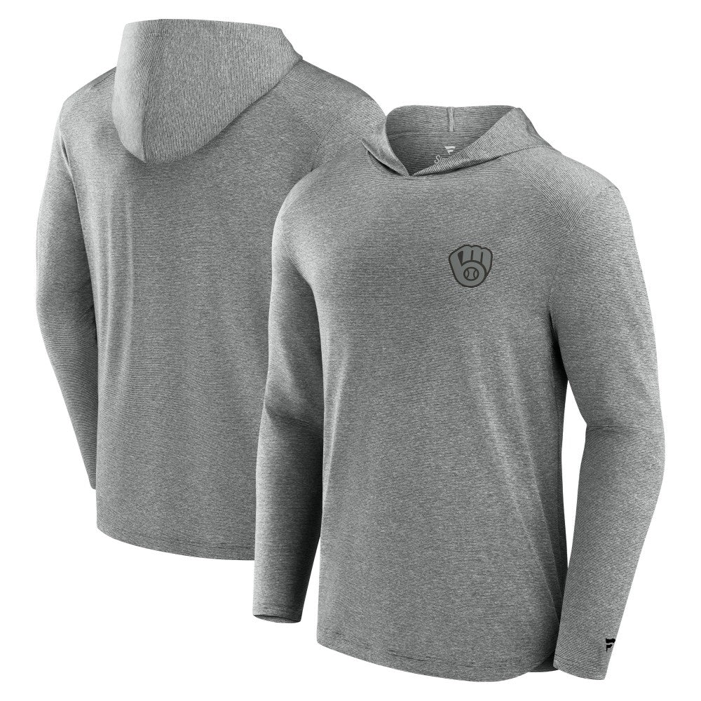 Milwaukee Brewers Fanatics Front Office Tech Lightweight Hoodie T-Shirt - Black Hoodies