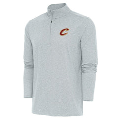 Cleveland Cavaliers Antigua Hunk Quarter-Zip Pullover Top Heather Gray