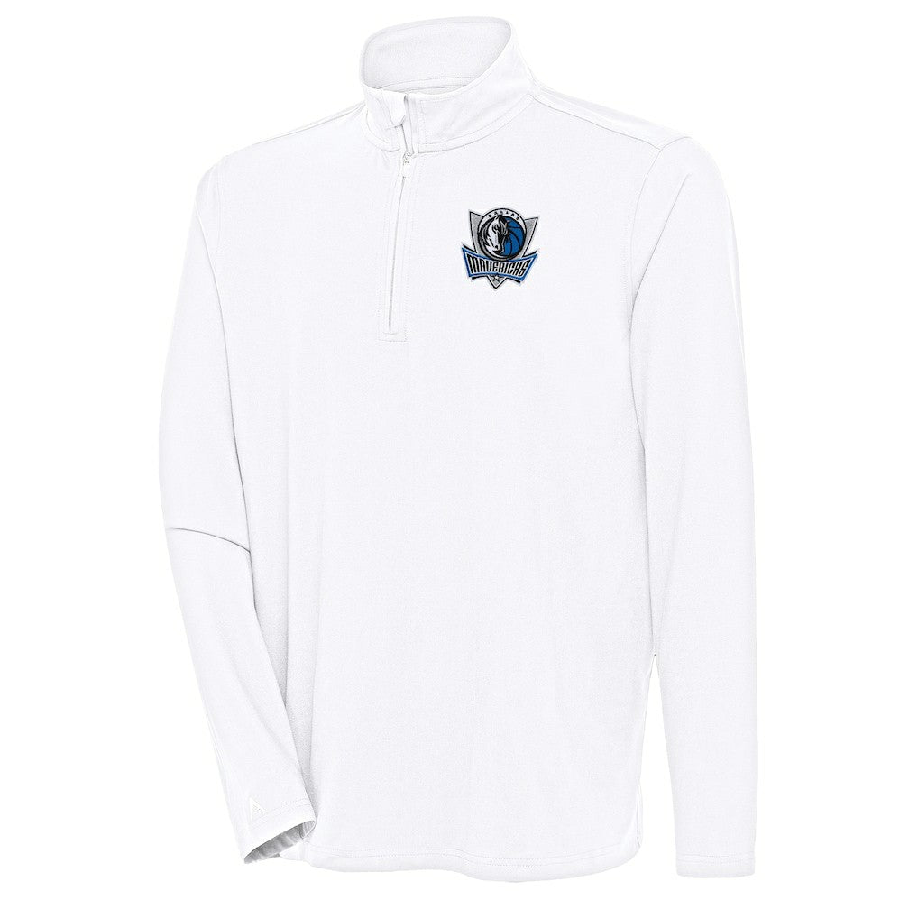Dallas Mavericks Antigua Hunk Quarter-Zip Pullover Top White outlet