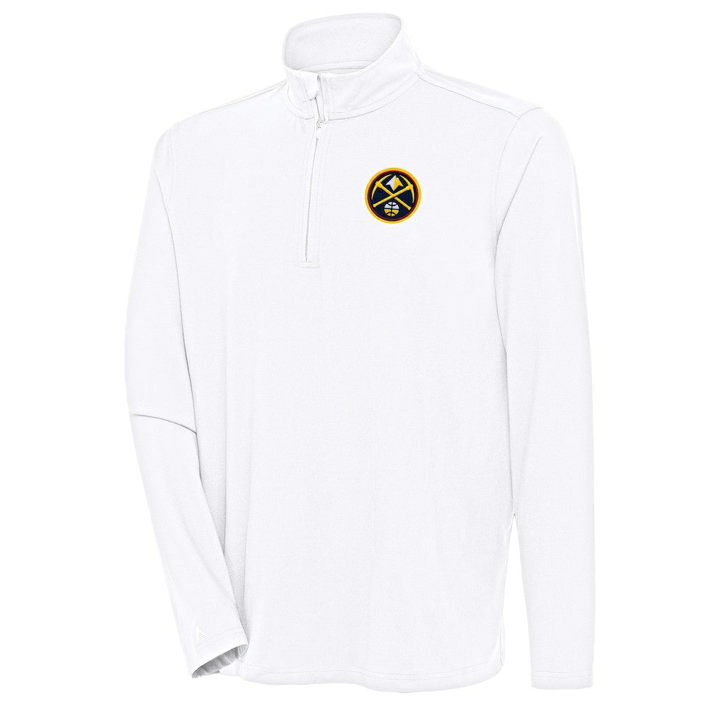 Denver Nuggets Antigua Hunk Quarter-Zip Pullover Top White outlet