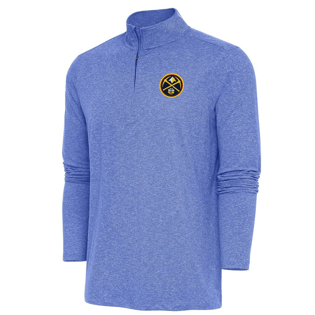 Denver Nuggets Antigua Hunk Quarter-Zip Pullover Top Heather Royal outlet