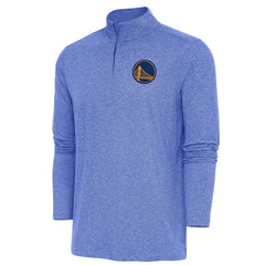 Golden State Warriors Antigua Hunk Quarter-Zip Pullover Top Heather Royal