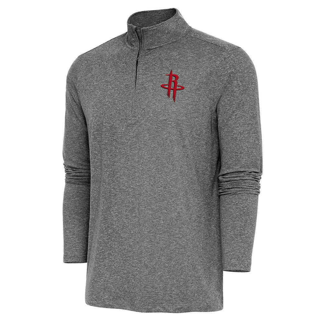 Houston Rockets Antigua Hunk Quarter-Zip Pullover Top Heather Black outlet
